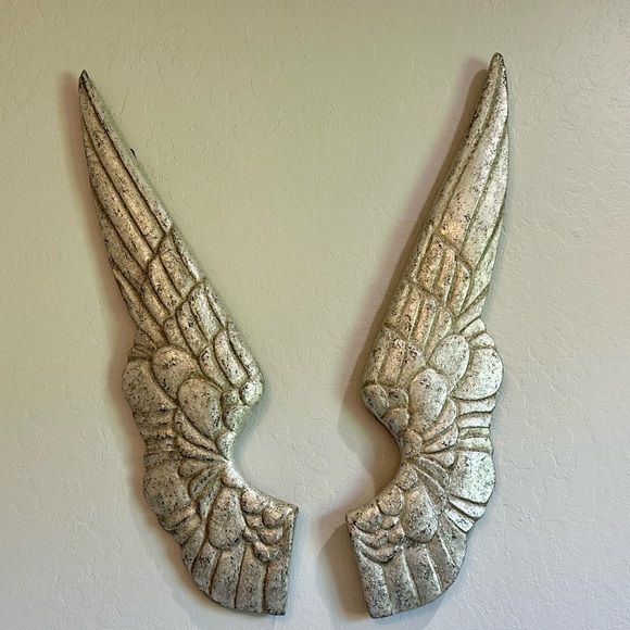 Restoration Hardware Kids Elegant Silver Angel Wings Wall Decor - Picture 3 of 3